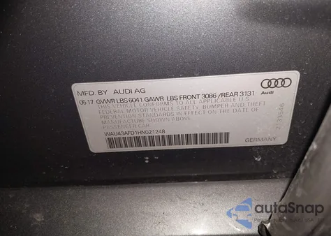 2017 Audi A8 L 4.0T Sport from USA, damaged, VIN WAU43AFD1HN021248